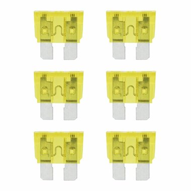 Standard fuses 20A yellow 6 pieces