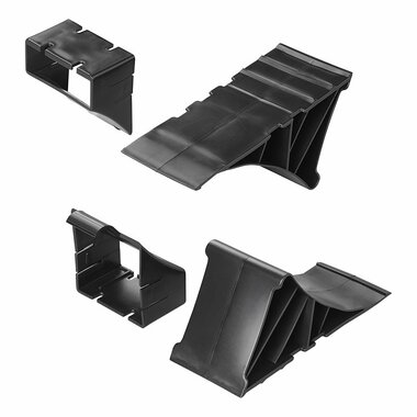 Wheel chock plastic black incl. holder