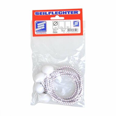 Sail tie with plastic balls, 2 pieces in bag, 50cm, white