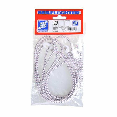 Sail tie with nylon hooks, 4 pieces in bag, 35cm, white
