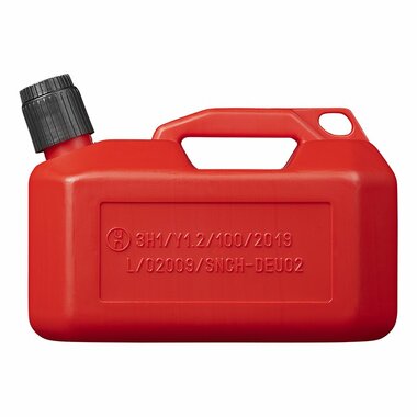 Jerrycan 5L plastic red UN-approved (low model)