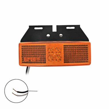 Side marker light 12/24V orange 110x40mm LED with holder