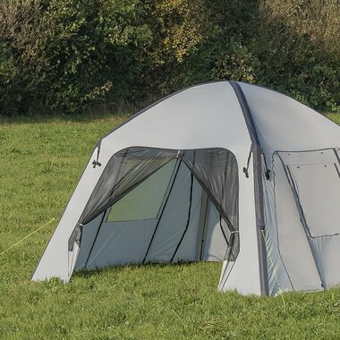 Side wall with mosquito net for inflatable party tent