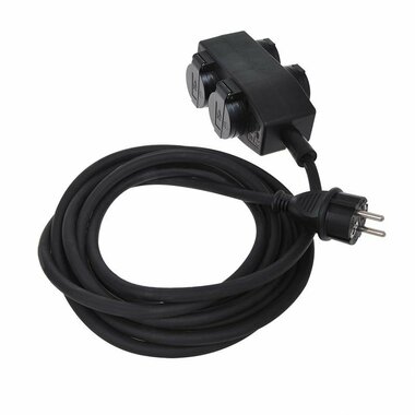 Schuko socket 4-way 5M 3x 1.5 mm²