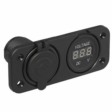 Installation kit: voltmeter 6-30V + USB port double type A 2x2100mA