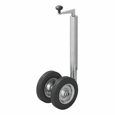 Double jockey wheel 48 mm with solid natural rubber tyres 200 x 50 mm