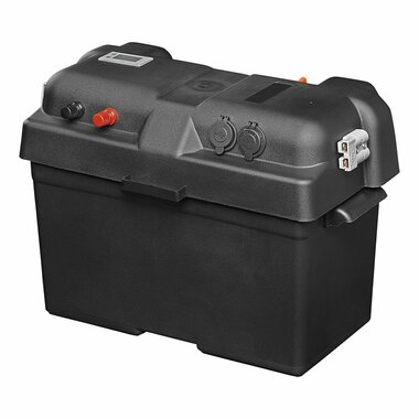 Battery box 35x18x23cm 2x USB - 1x 12V socket - Voltmeter - 2x Anderson plug