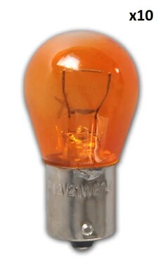 Car bulb 12V 21W BA15s orange x10 piece