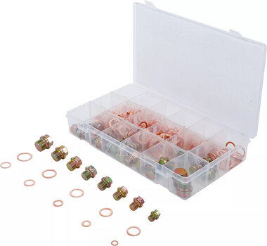 534-piece Oil Drain Plug Screws and Copper O-Ring Assortment