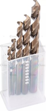 Twist Drill Set core hole sizes 7-pieces HSS-E Cobalt 5%, 2.5-10.2 mm