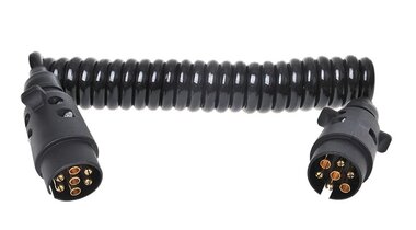 Spiral cable 3M with 2x plug 7-pin PVC