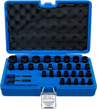 Twist Socket Set (Spiral Profile) / Screw Extractor (1/4) / (3/8) Drive Metric and Inch Sizes 32 pcs