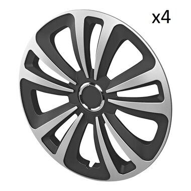 Wheel cap Terra silver/black 15 inch x4 pcs