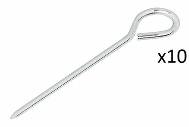 Tent peg 19cm aluminium with eye x10 stuks