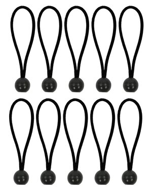 Tent tensioner elastic 15cm with plastic ball - set of 10