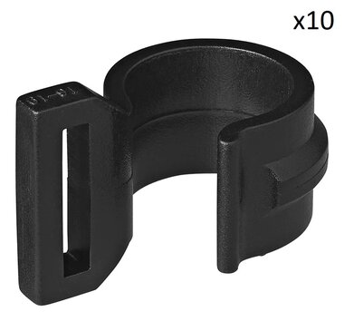 Tent clip for tent pole 20-25mm with slot black x10 stuks