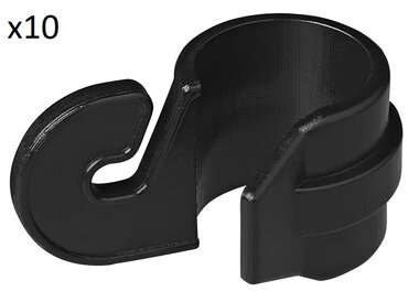 Tent clip for tent pole 19-22mm with hook x10 stuks