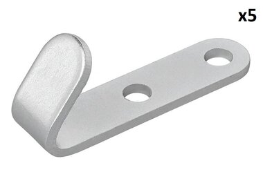 Screw-on hook metal 52 x 13 x 2 mm x5 pieces