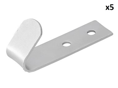 Screw-on Hook metal 72 x 21 x 2 mm x5 pieces
