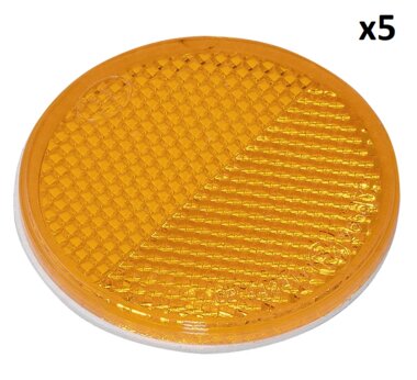 Reflector orange 60mm self-adhesive x5 pieces