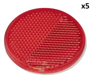 Reflector red 60mm self-adhesive x5 pieces