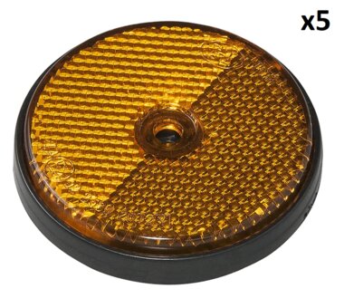 Reflector orange 60mm screw mounting x5 pieces