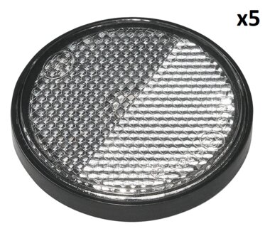 Reflector white 58mm self-adhesive with base plate x5 pieces