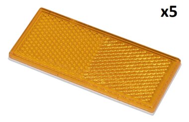 Orange reflector 82x36mm self-adhesive x5 pieces