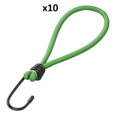 Hook metal with elastic loop for trailer net/tent/tarpaulin x10 pieces