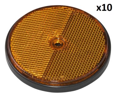 Reflector orange 80mm screw mounting x10 pieces