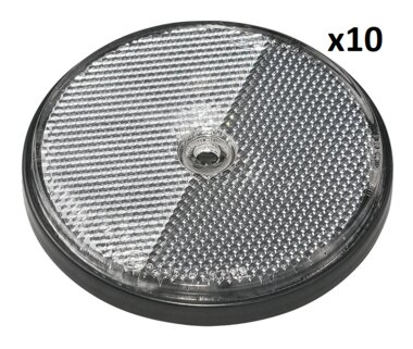 Reflector white 80mm screw mounting x10 pieces