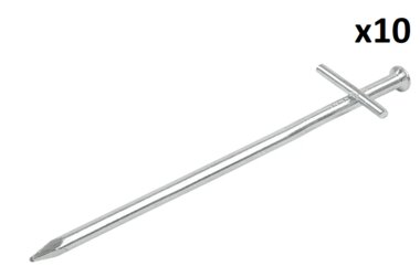 Metal ground peg 17 cm with welded cross pin x10 pieces