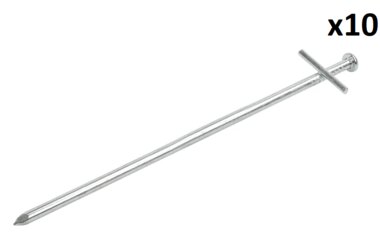 Metal ground peg 23 cm with welded cross pin x10 pieces