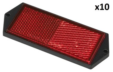 Reflector red 104x40mm screw mounting x10 pieces