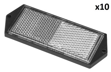 Reflector white 104x40mm screw mounting x10 pieces