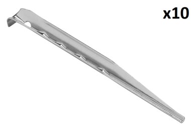 Tent peg 18.5 cm aluminum ribbed x10 pieces
