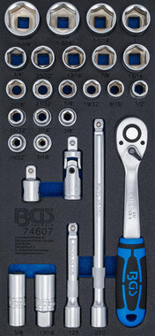 Socket Set Inch Sizes 12.5 mm (1/2) 27 pcs