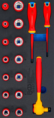 VDE Socket and Screwdriver Set 10 mm (3/8) Drive 17 pcs