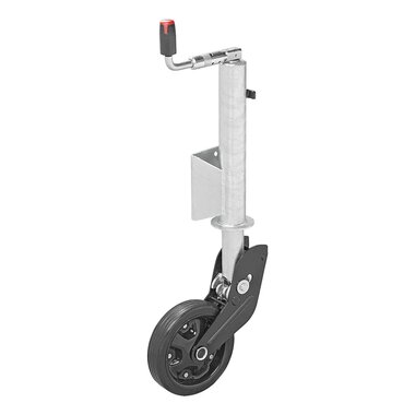 Jockey wheel 73 mm metal rim with rubber tyre 260 x 65 mm foldable