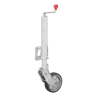 Jockey wheel 60 mm metal rim with rubber tyre 200 x 50 mm foldable