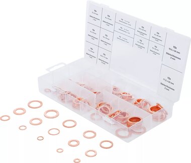 Seal Ring Assortment copper 150 pcs.