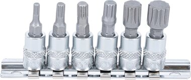 Bit Socket (1/4) Drive Spline (for XZN) M4 - M12 6 pcs