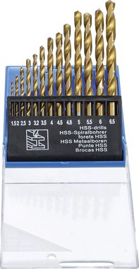 HSS Twist Drill Set titanium nitrated 1.5 - 6.5 mm 13 pcs