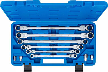 Double Swivel Head Ratchet Wrench Set 8 - 19 mm 10 pcs