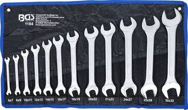 Double Open End Spanner Set 6 x 7 - 30 x 32 mm 12 pcs