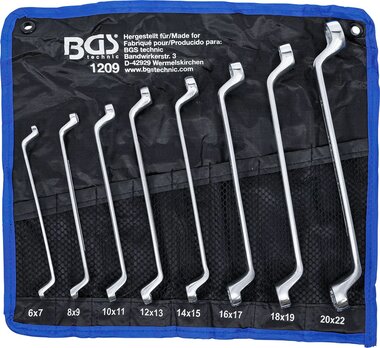 Double Ring Spanner Set offset 6 x 7 - 20 x 22 mm 8 pcs