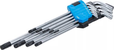 L-Type Wrench Set extra long T-Star tamperproof (for Torx) T10 - T50 9 pcs