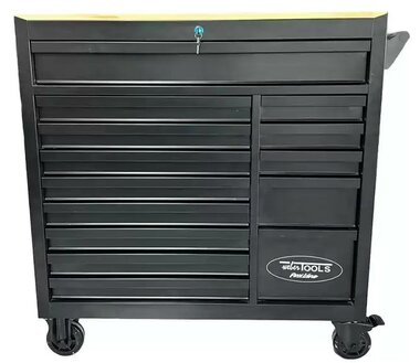 344-piece tool trolley with wooden top