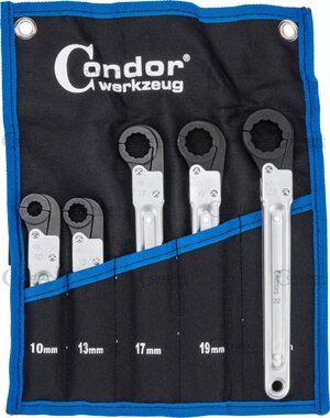 Ratchet Ring Spanner 10-22 mm Set 5-pcs 