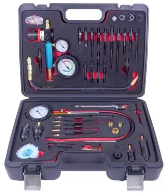 Compression and Leak Test Kit for Gasoline and Diesel Engines, 46-piece